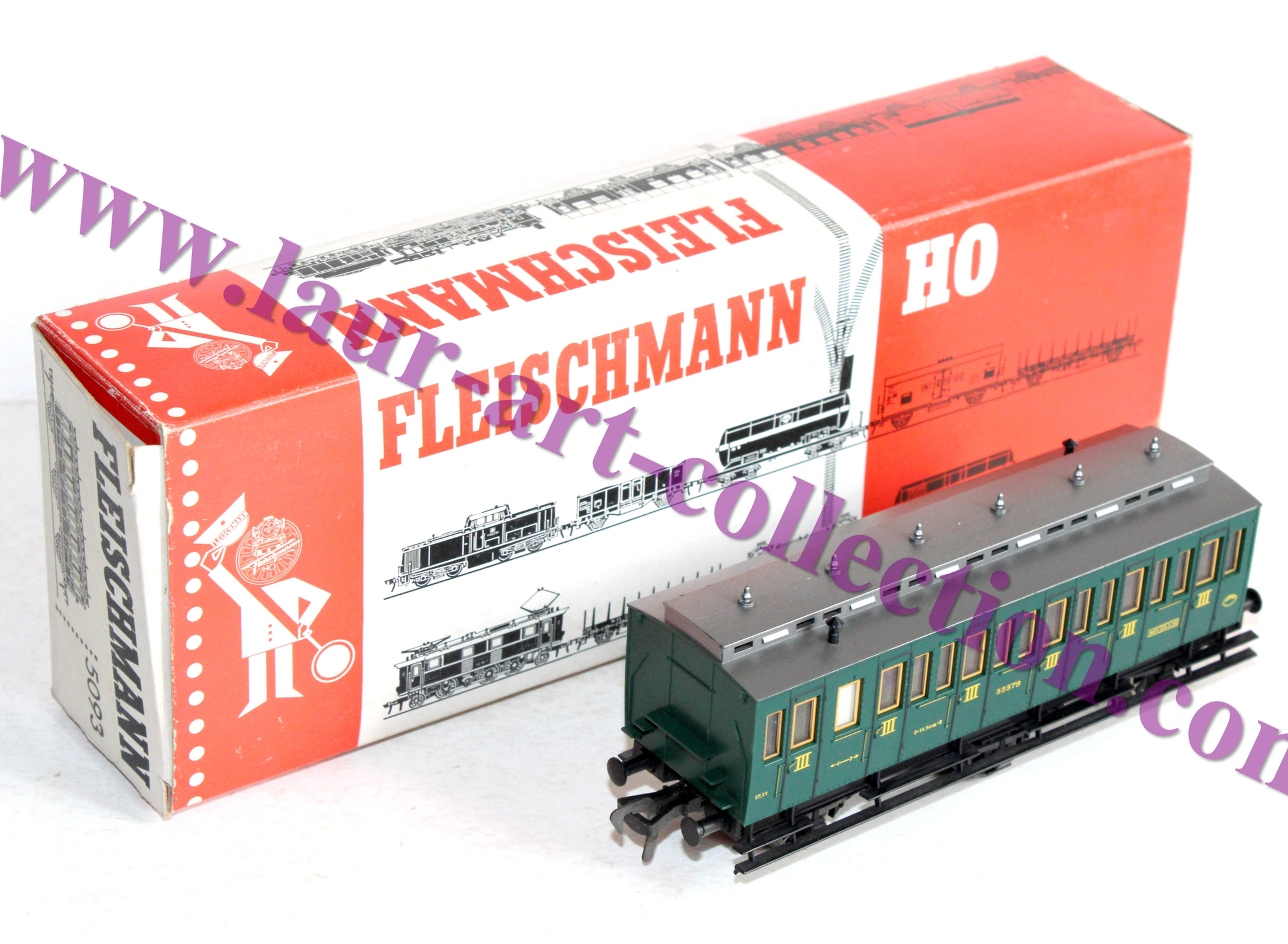 FLEISCHMANN HO 5093 WAGON A COMPARTIMENT PRUSSIEN VOITURE VOYAGEUR 3e Cl AMENAGÉ