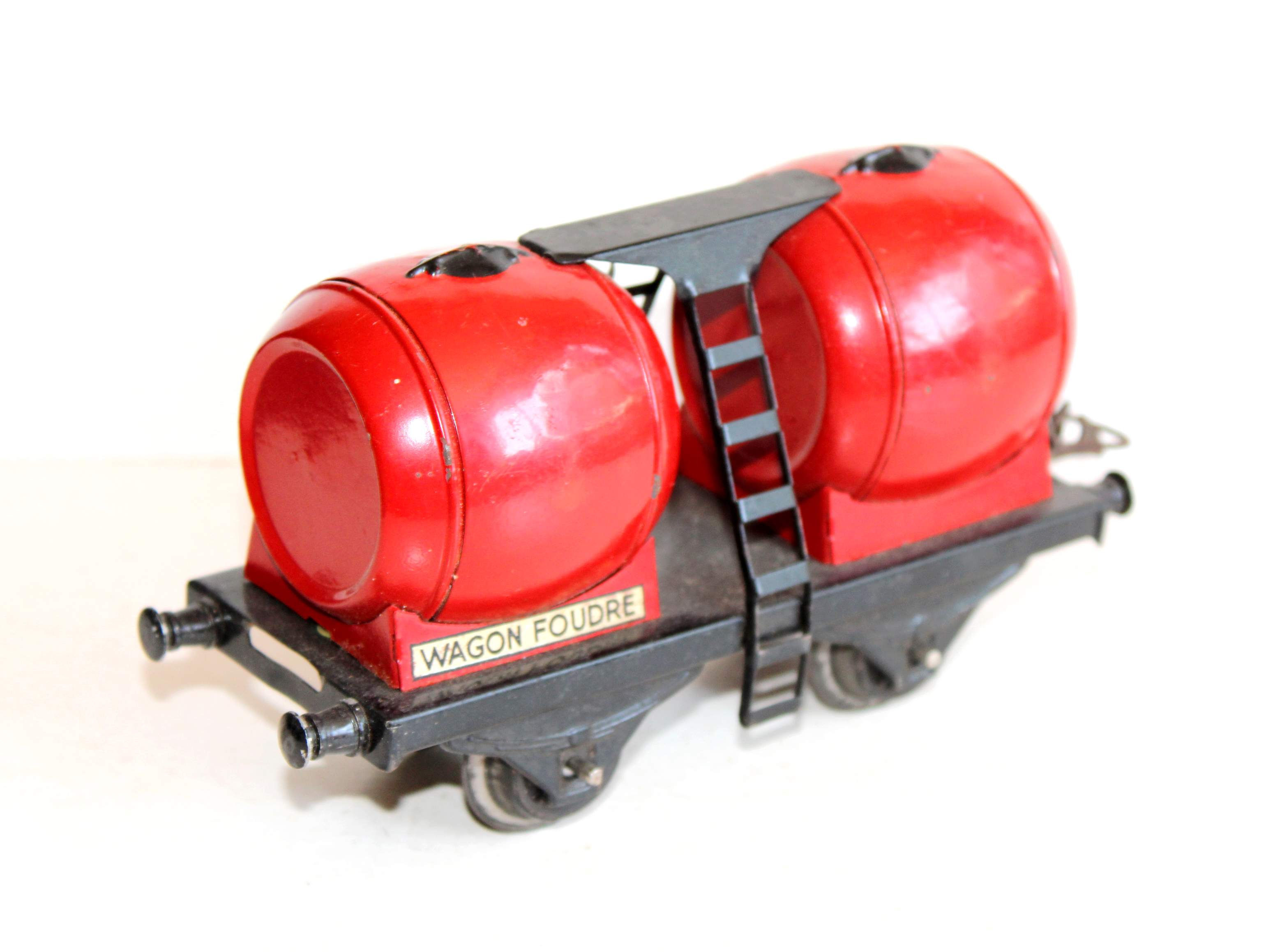 HORNBY 1/48 O 403 WAGON CITERNE BI-FOUDRE, PORTE TONNEAU TRANSPORT VIN BORDEAUX