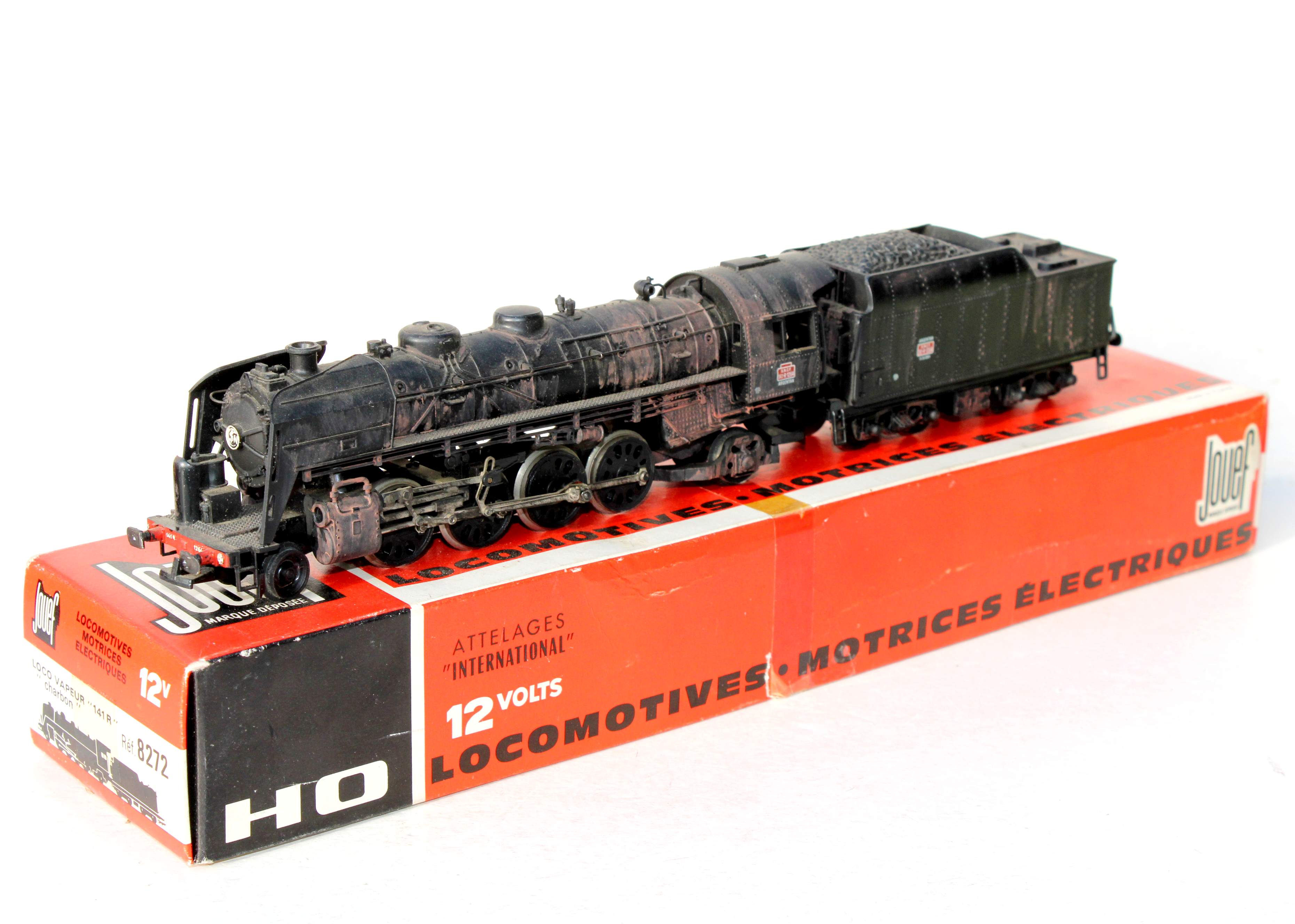 JOUEF HO 8272 LOCOMOTIVE VAPEUR + TENDER SNCF MIKADO TYPE 141 R PATINÉ MOTEUR OK