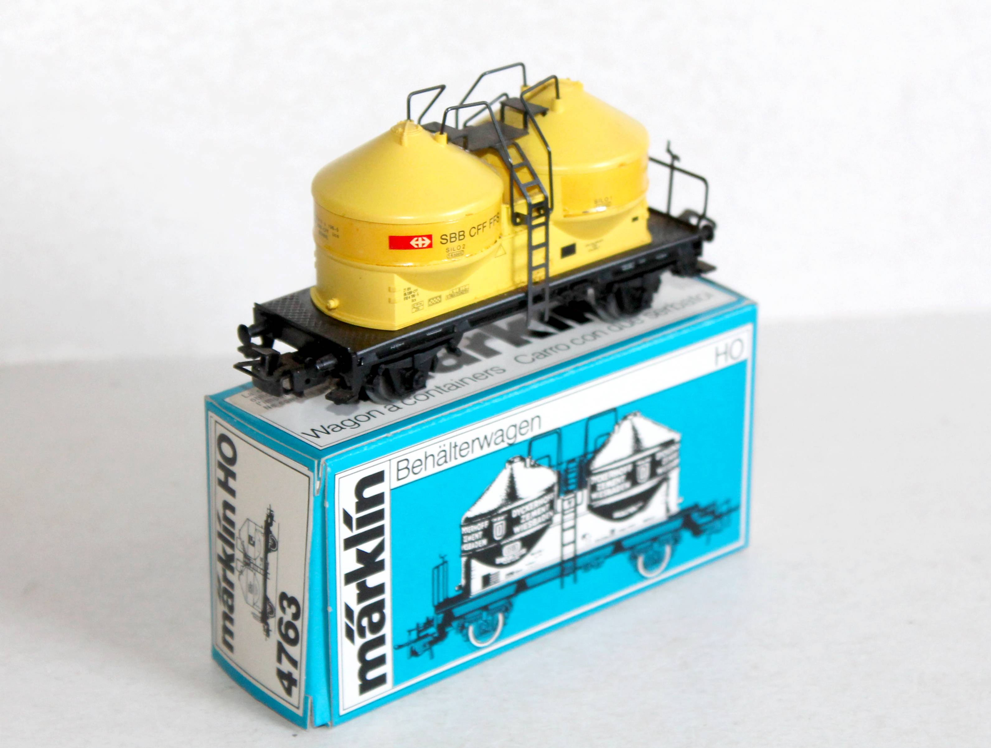 MARKLIN HO 4759 WAGON SILOS, 2 CITERNE TRANSPORT PULVERULENT CIMENT, SBB CFF FFS