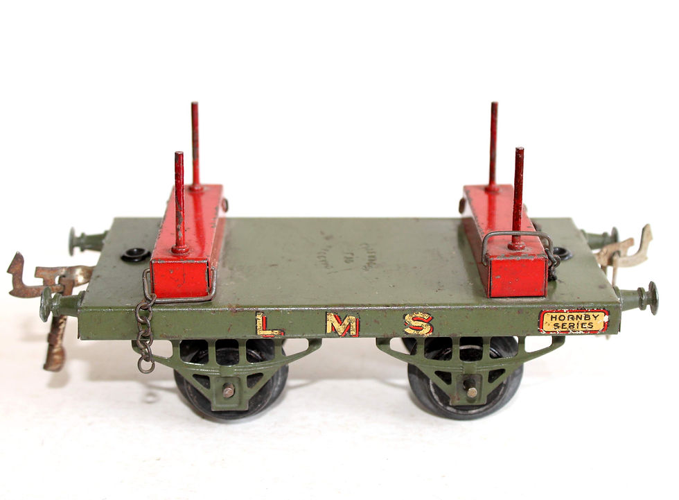 Μικρογραφία: HORNBY O 1/48 WAGON PLAT, PLATEFORME A RANCHER LMS, TRANSPORT MARCHANDISE LOURDE