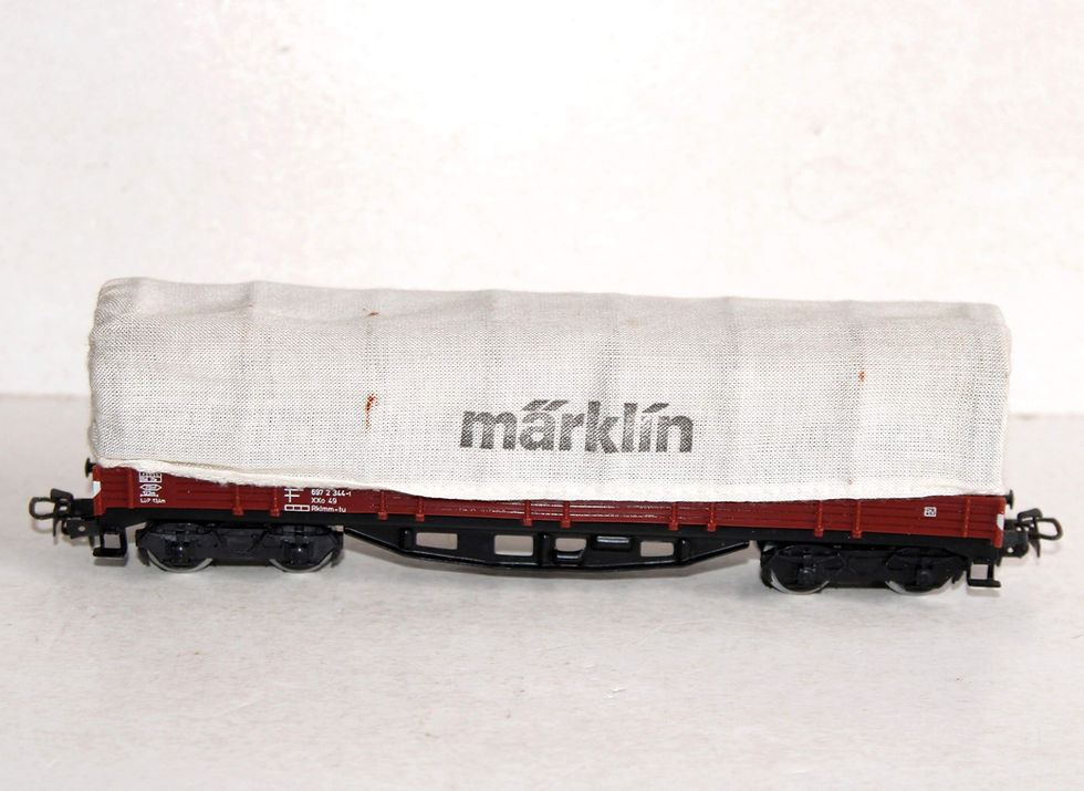 Miniaturebillede: MARKLIN HO 4475 WAGON TOMBEREAU BAS BACHÉ + BACHE TISSU TRANSPORT MARCHANDISE DB