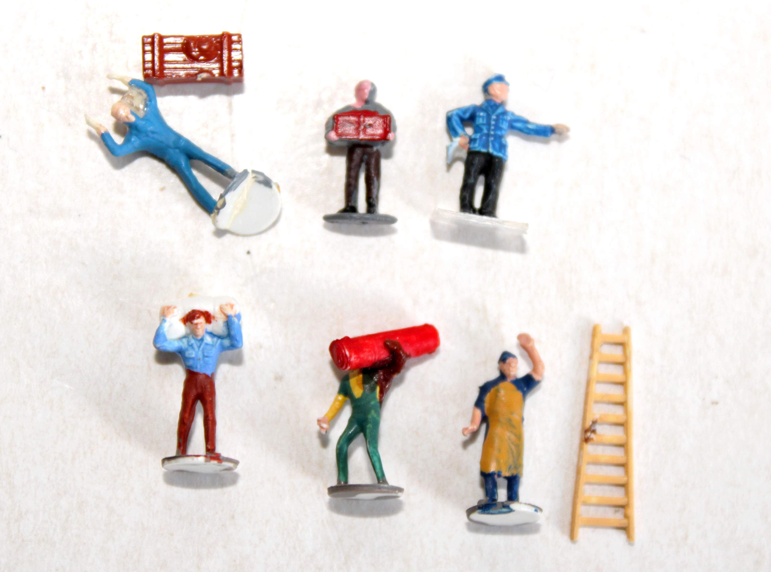 PREISER 1/160 N LOT 6 FIGURINE PERSONNAGE TRAVAILLEUR ARTISANS OUVRIER MINIATURE