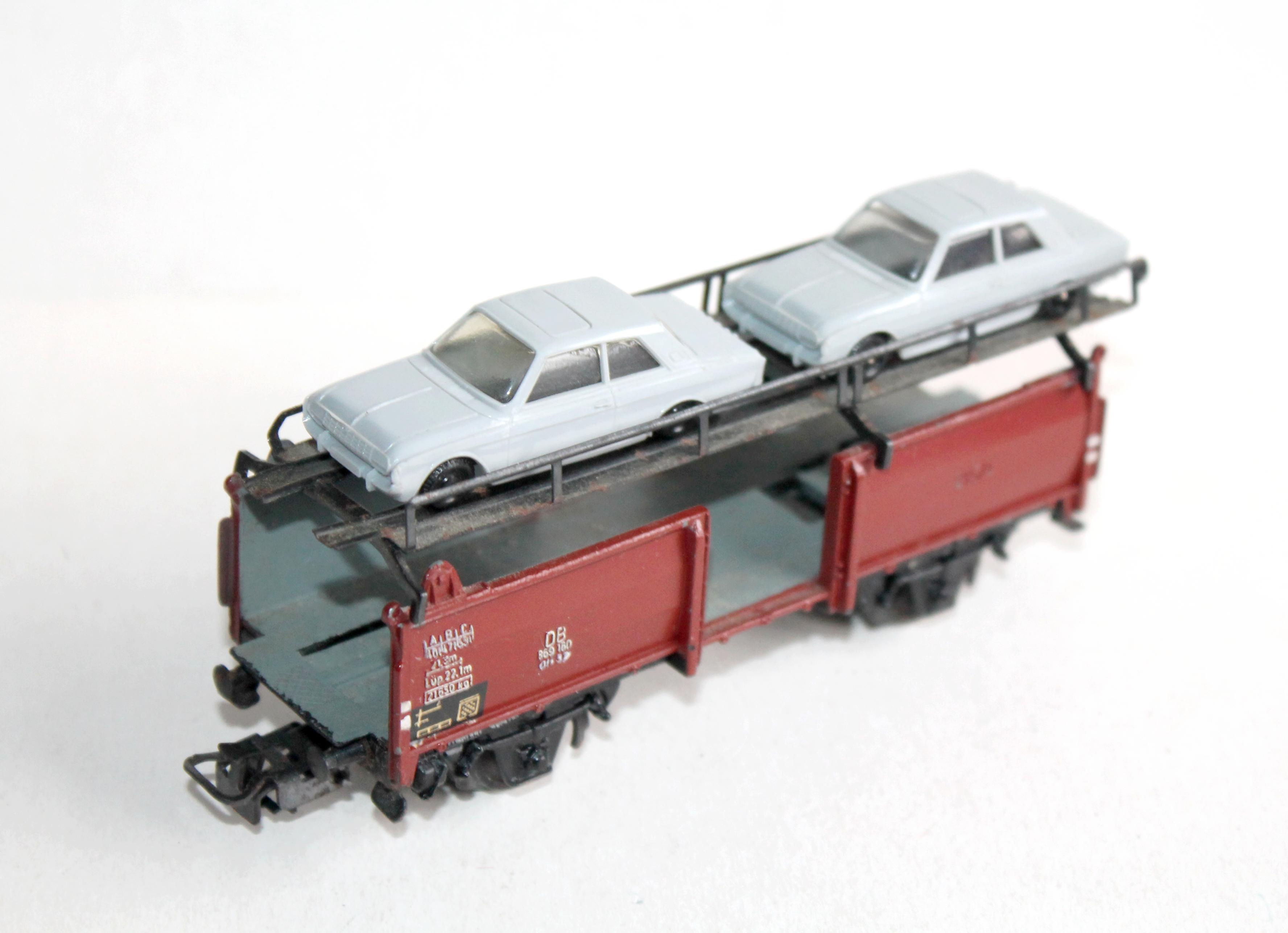 MARKLIN HO 4612 WAGON PORTE AUTO +2 VOITURE TRANSPORT AUTOMOBILE DB 869160 METAL