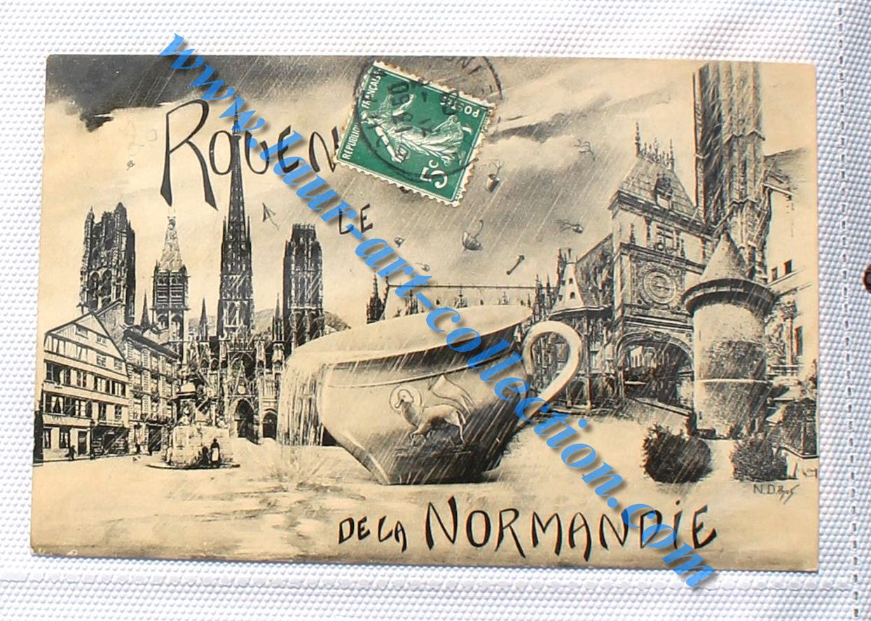 CPA 76 - ROUEN LE POT DE LA NORMANDIE – CARTE POSTALE ANCIENNE 1930 - FANTAISIE