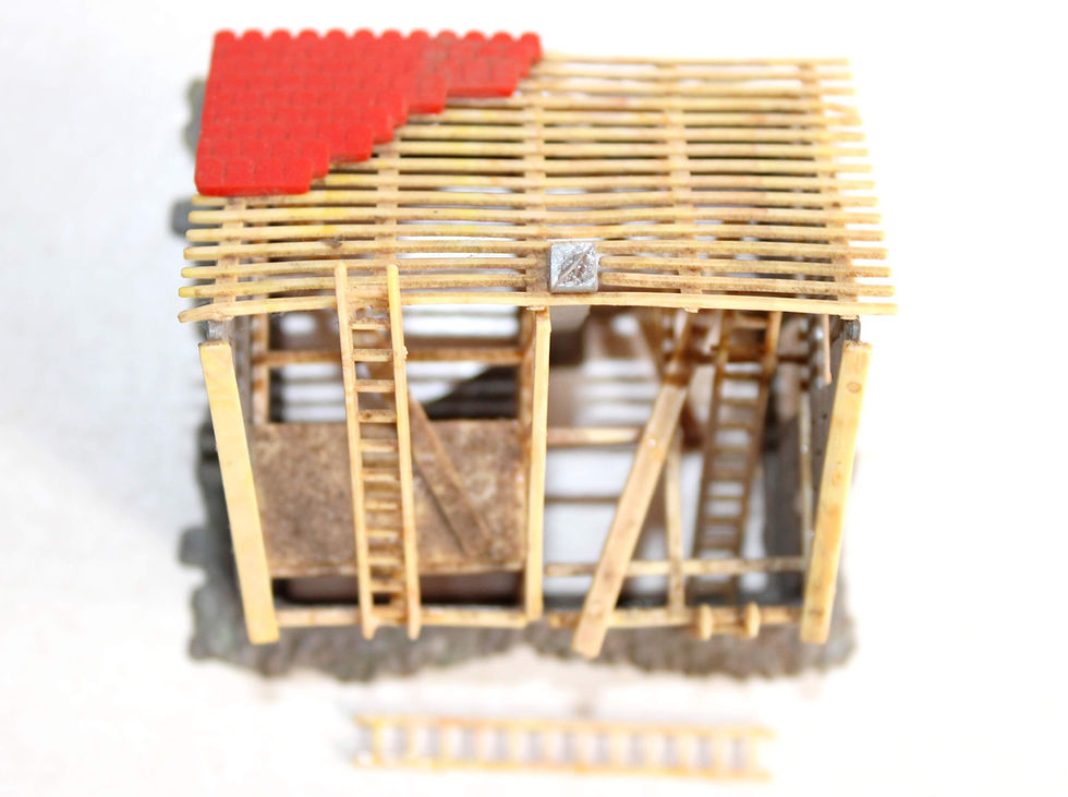 섬네일: FALLER HO B-246 MAQUETTE MAISON INDIVIDUELLE EN CONSTRUCTION HABITATION CHANTIER
