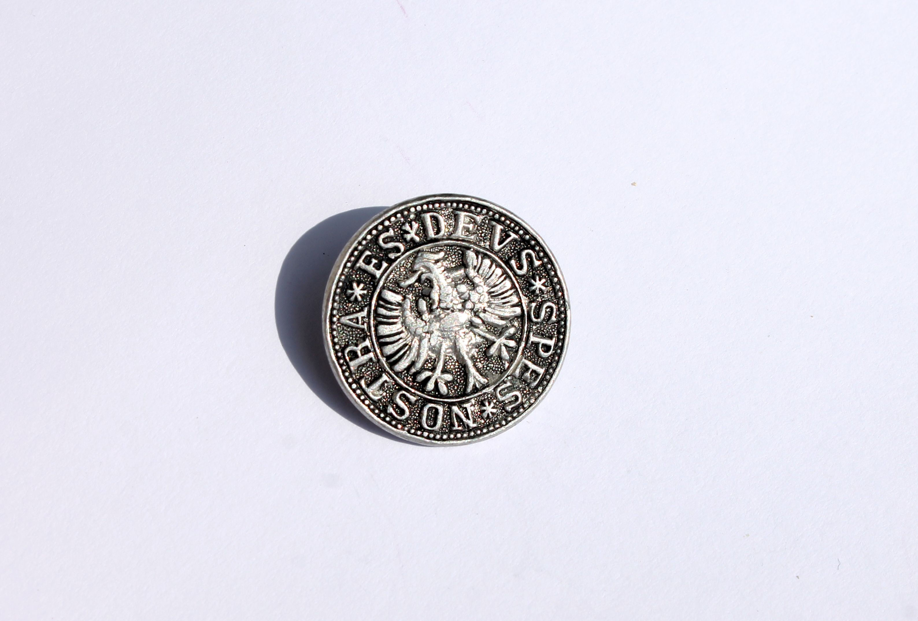 ANCIEN BOUTON UNIFORME MILITAIRE - NOSTRA ES DEUS SPES - AIGLE IMPERIAL D:23mm