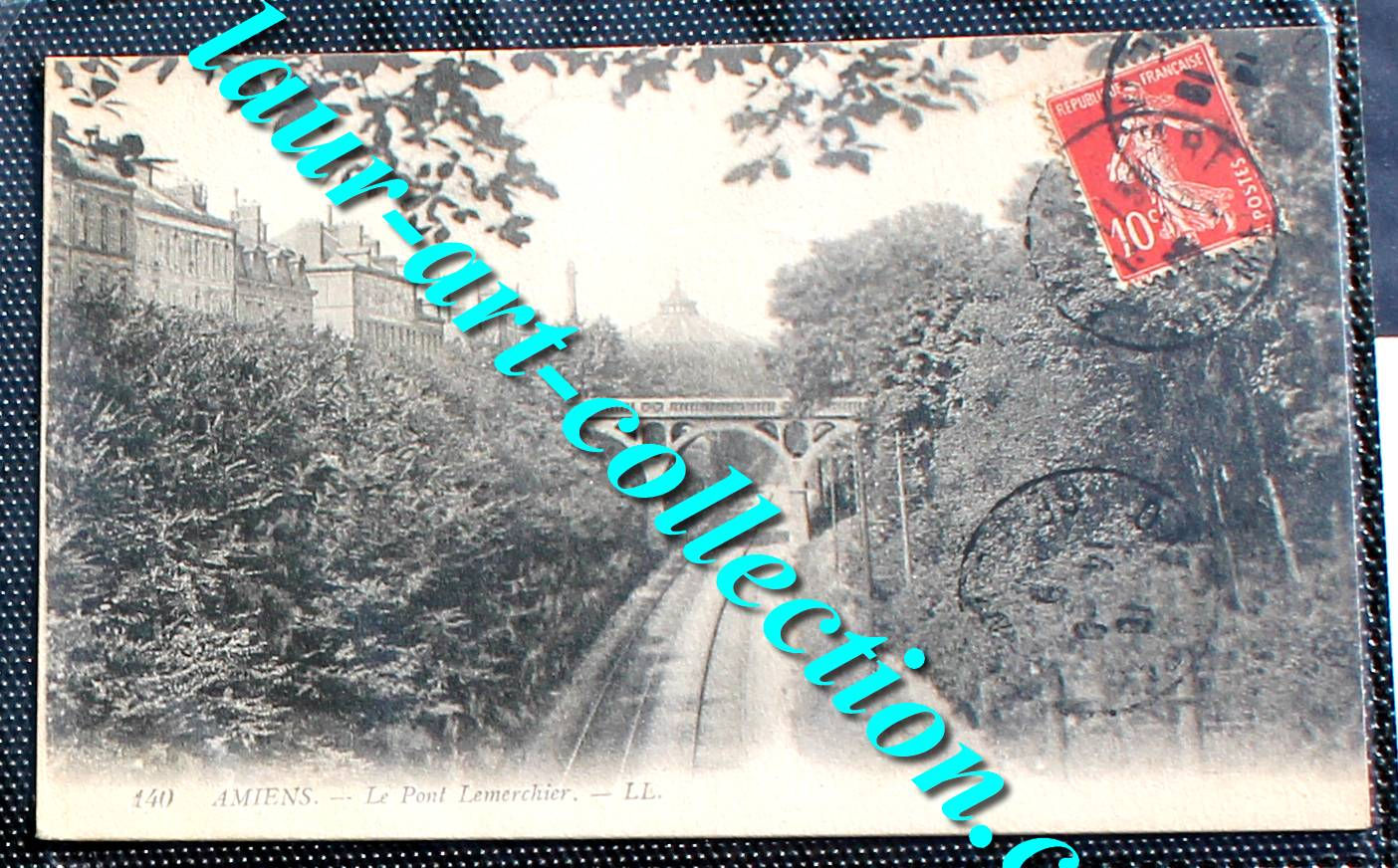 CPA 80 PICARDIE AMIENS, LE PONT LEMERCHIER 1919 CARTE POSTALE VOIE CHEMIN DE FER