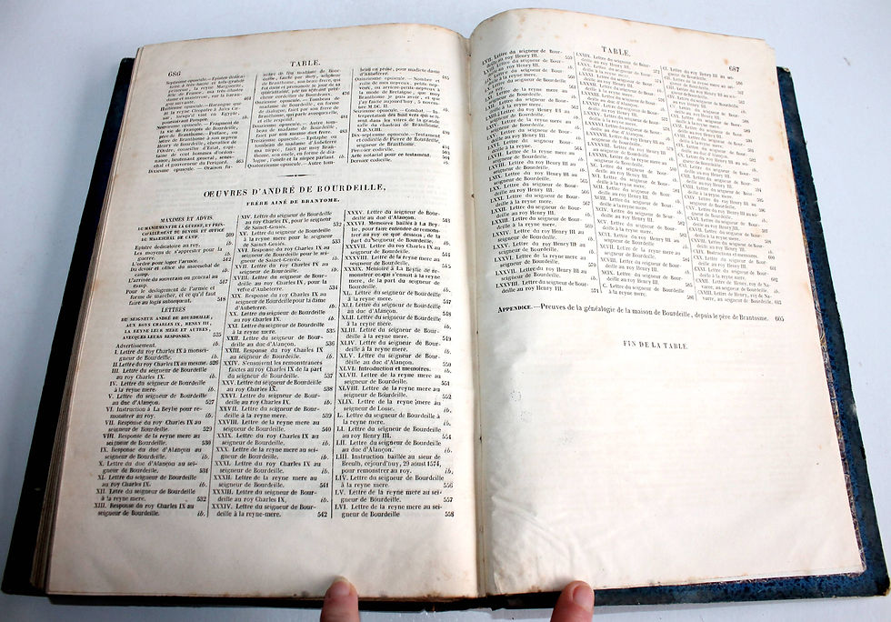 Indexkép: OEUVRES COMPLETE DE BOURDEILLE ABBE SECULIER DE BRANTOME + NOTICE de BUCHON 1838