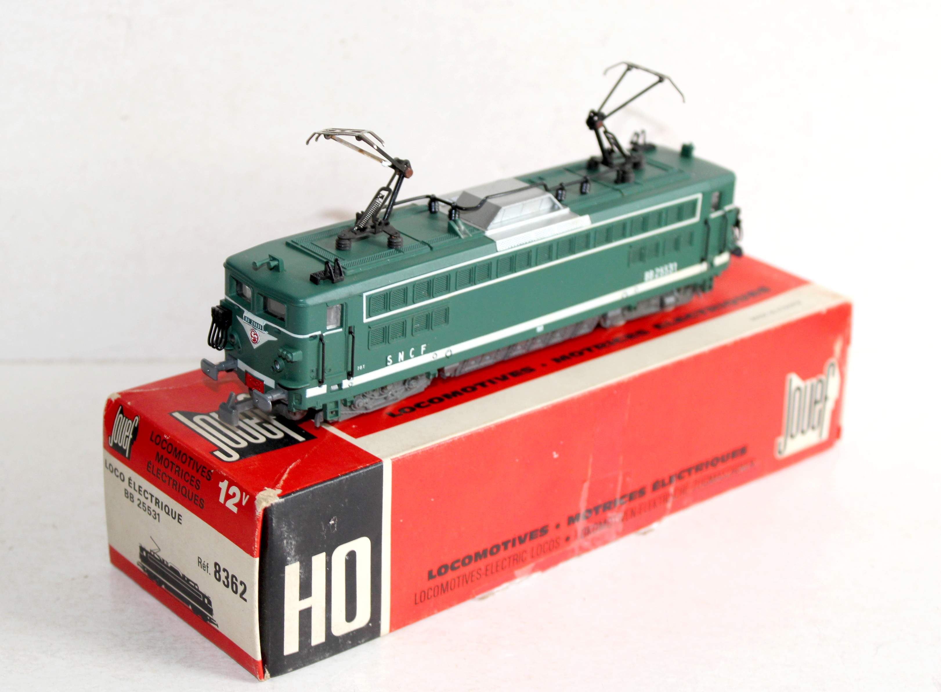 JOUEF HO 8362 LOCOMOTIVE MOTRICE ELECTRIQUE, SNCF BB 25531 MOTEUR + ECLAIRAGE OK