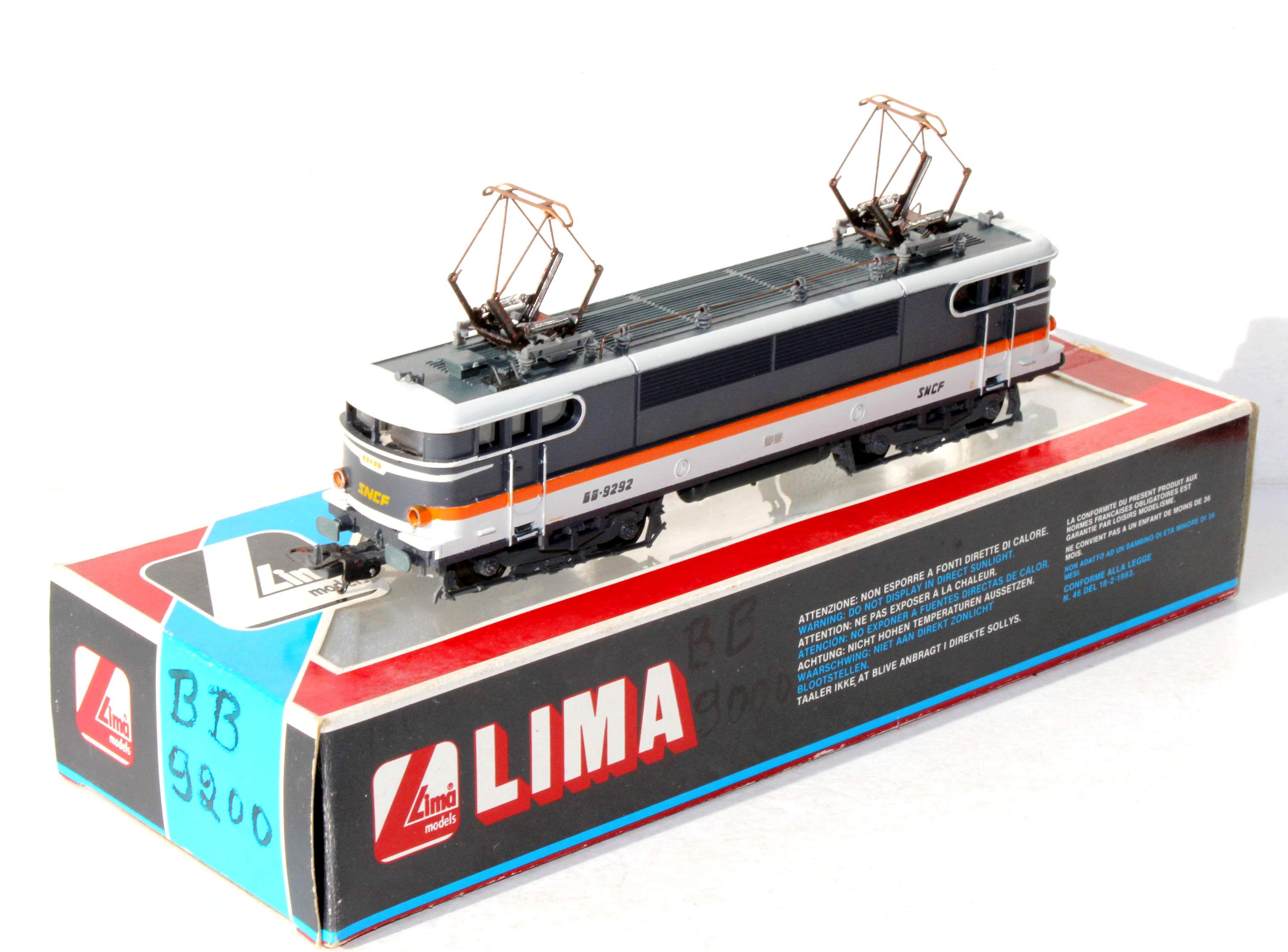 LIMA 1/87 HO 208127 L, LOCOMOTIVE MOTRICE ELECTRIQUE CORAIL, SNCF BB 9292, BOITE