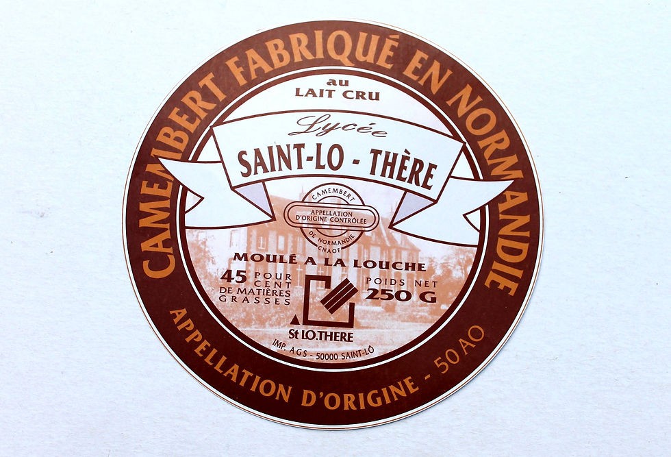 ANCIEN ETIQUETTE BOITE FROMAGE - CAMEMBERT DE NORMANDIE - LYCÉE SAINT-LO - THÈRE