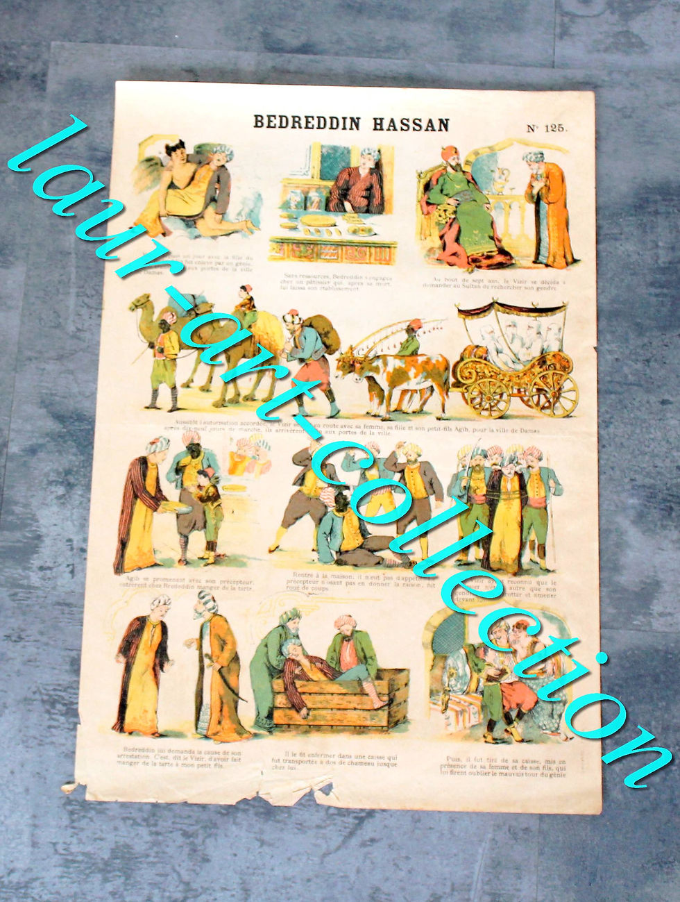 ESTAMPE IMAGERIE GORDINNE LIEGE - N°125 : BEDREDDIN HASSAN - CONTE ILLUSTRÉ