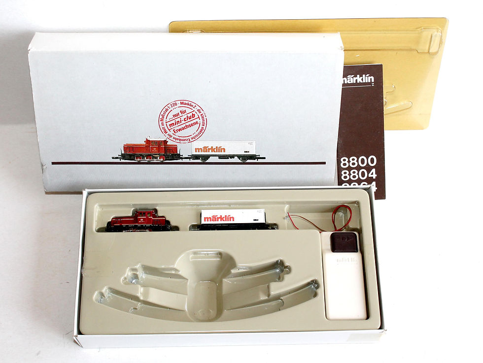 RARE MARKLIN MINI CLUB 1/220 Z, COFFRET 8174 LOCOMOTIVE + WAGON + TRANSFORMATEUR