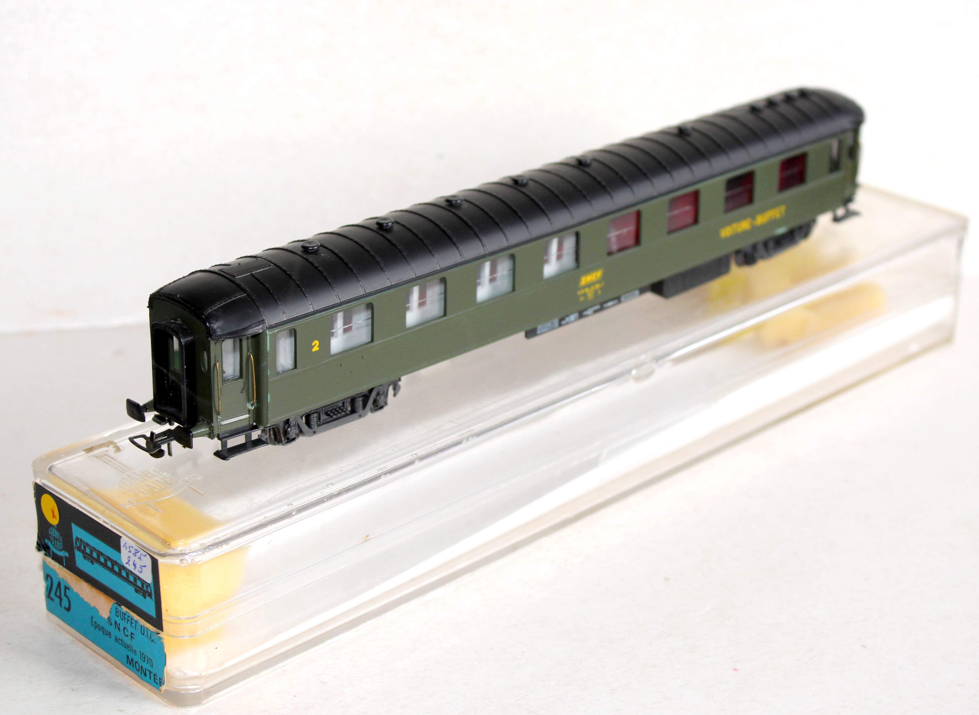 RARE! FRANCE TRAINS HO 245 VOITURE VOYAGEUR 2e CLASSE MIXTE WAGON BUFFET AMENAGÉ