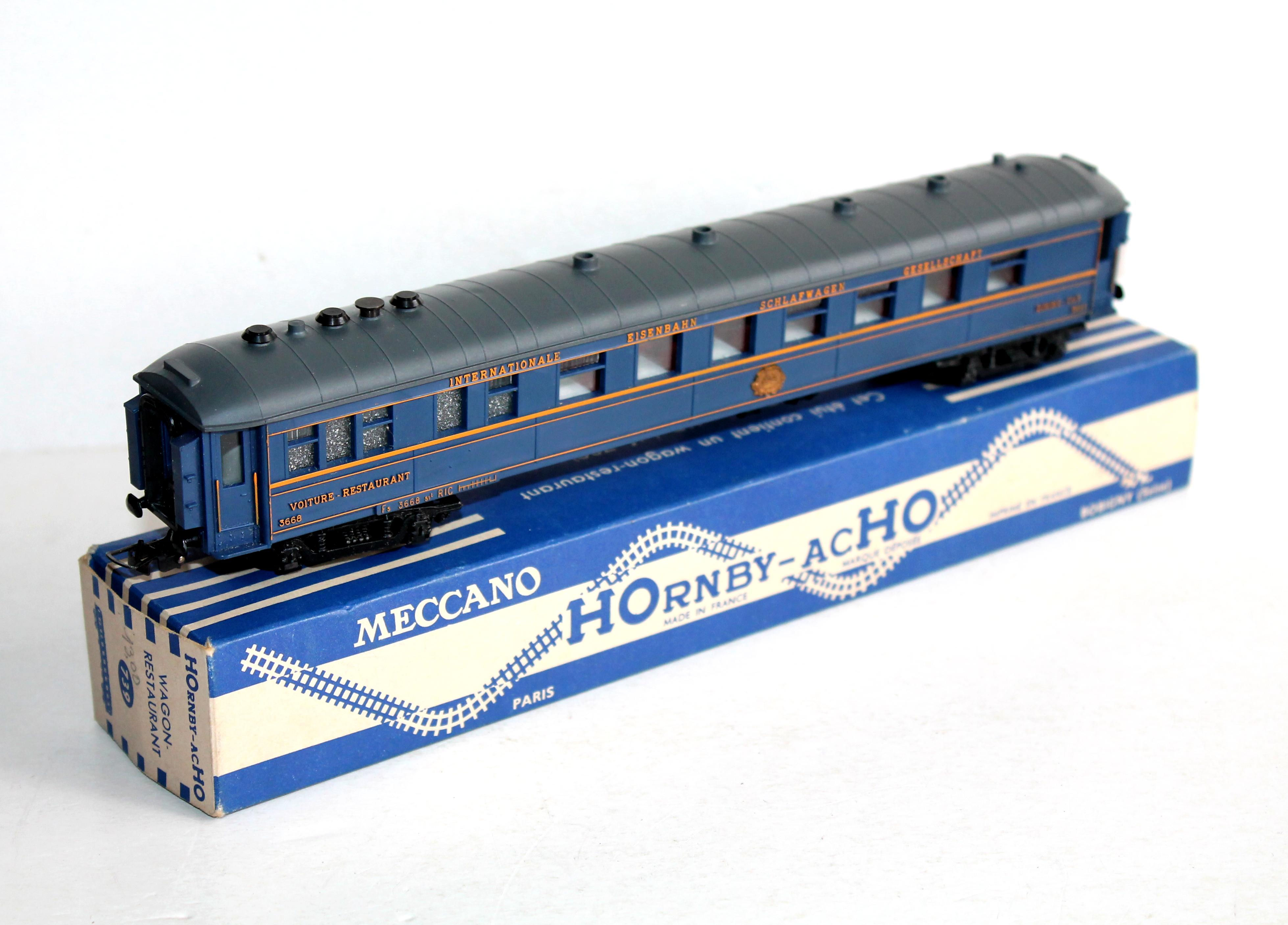 HORNBY HO 739 7390 VOITURE VOYAGEUR RESTAURANT 3668 WAGON LITS CIWL SNCF AMÉNAGÉ