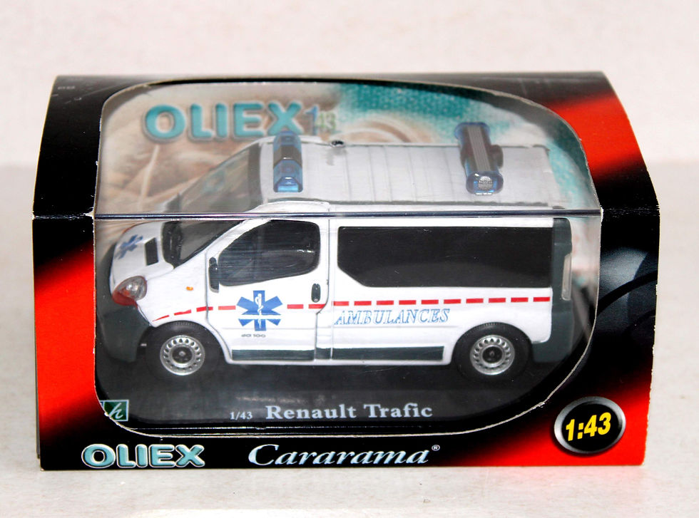 CARARAMA 1/43 RENAULT TRAFIC AMBULANCE, CAMION MINIATURE VOITURE FOURGON MEDICAL