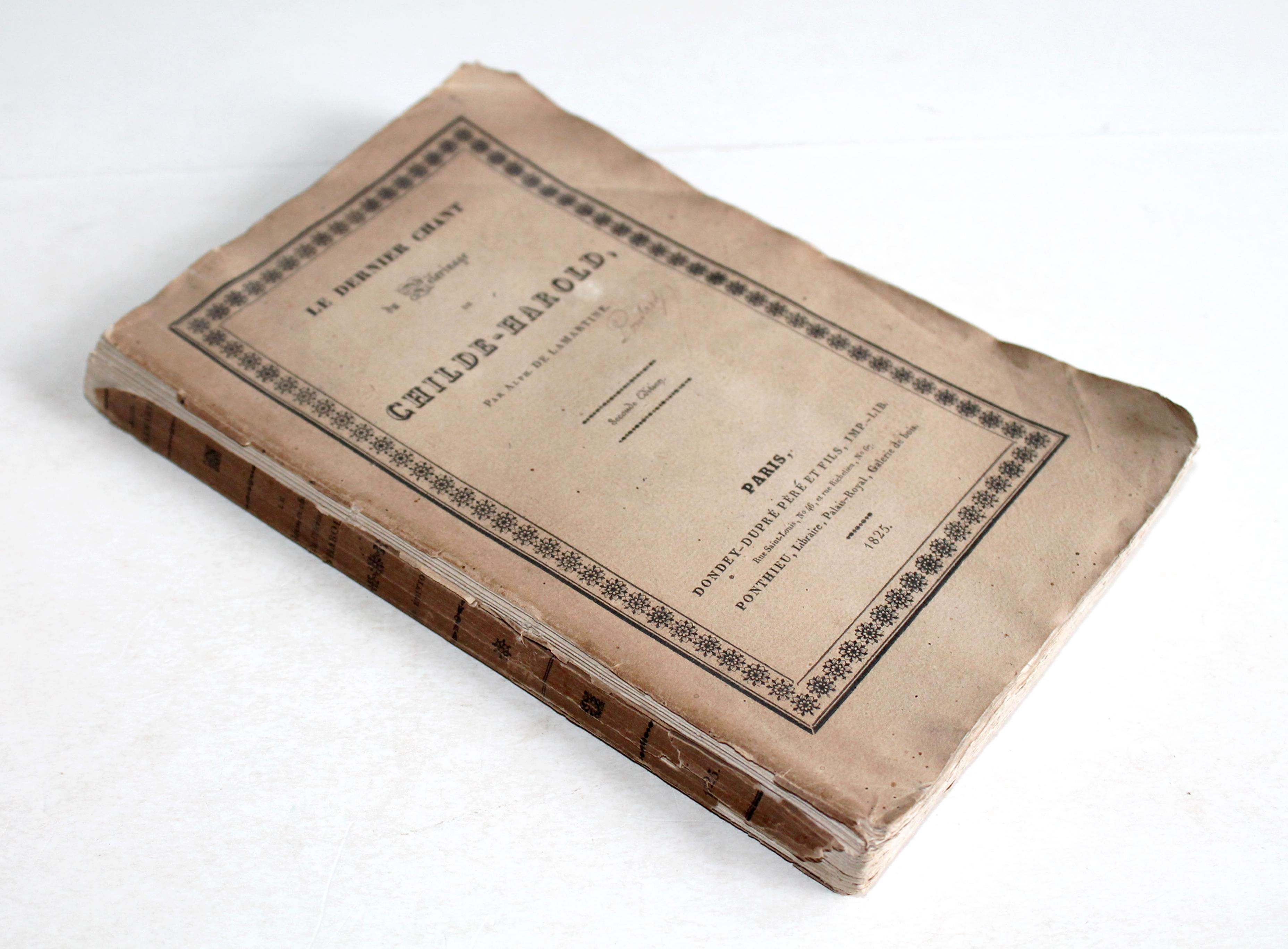 LE DERNIER CHANT DU PELERINAGE DE CHILDE HAROLD par A. DE LAMARTINE 1825 DONDEY