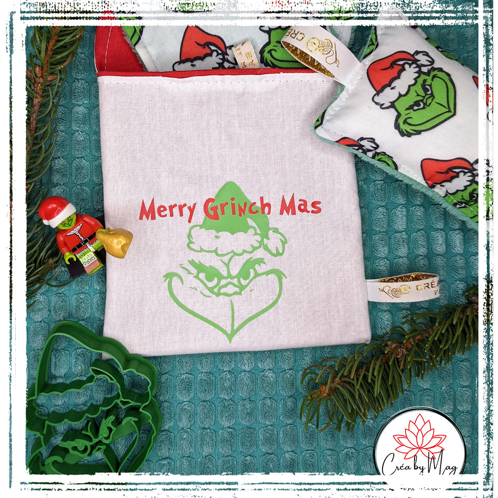 Miniature : Pochette imperméable lavable "Grinch fond Blanc"