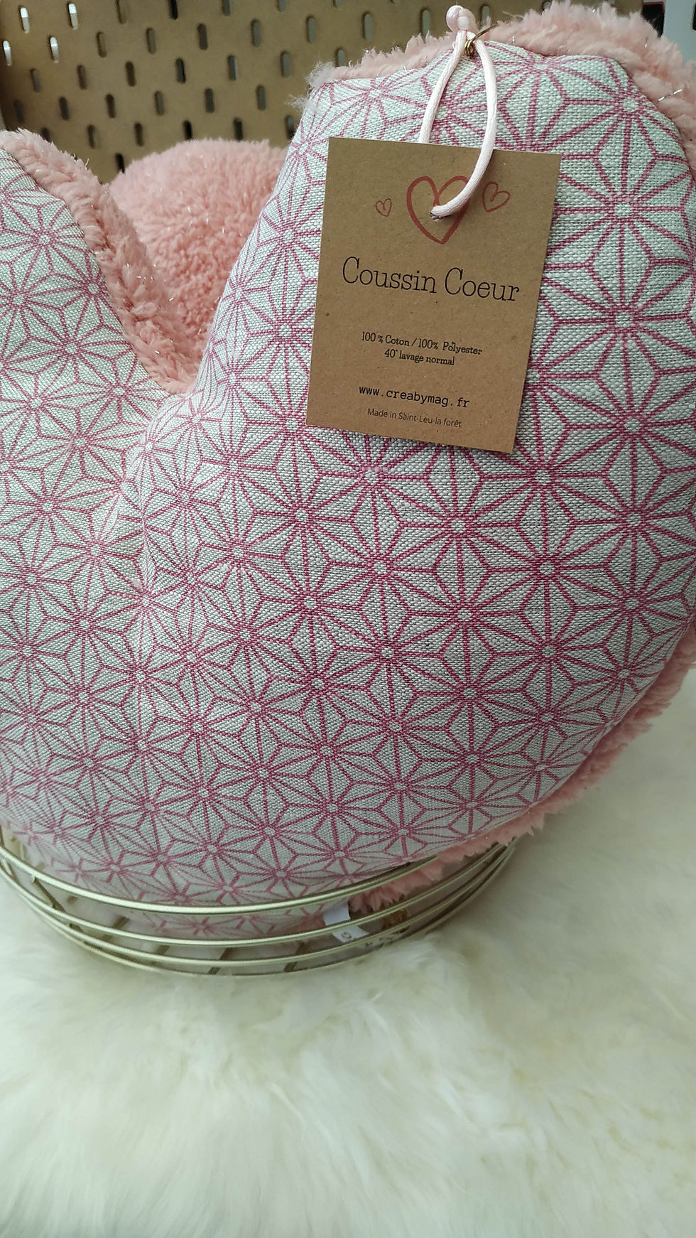 Miniature : Coussin coeur double face.