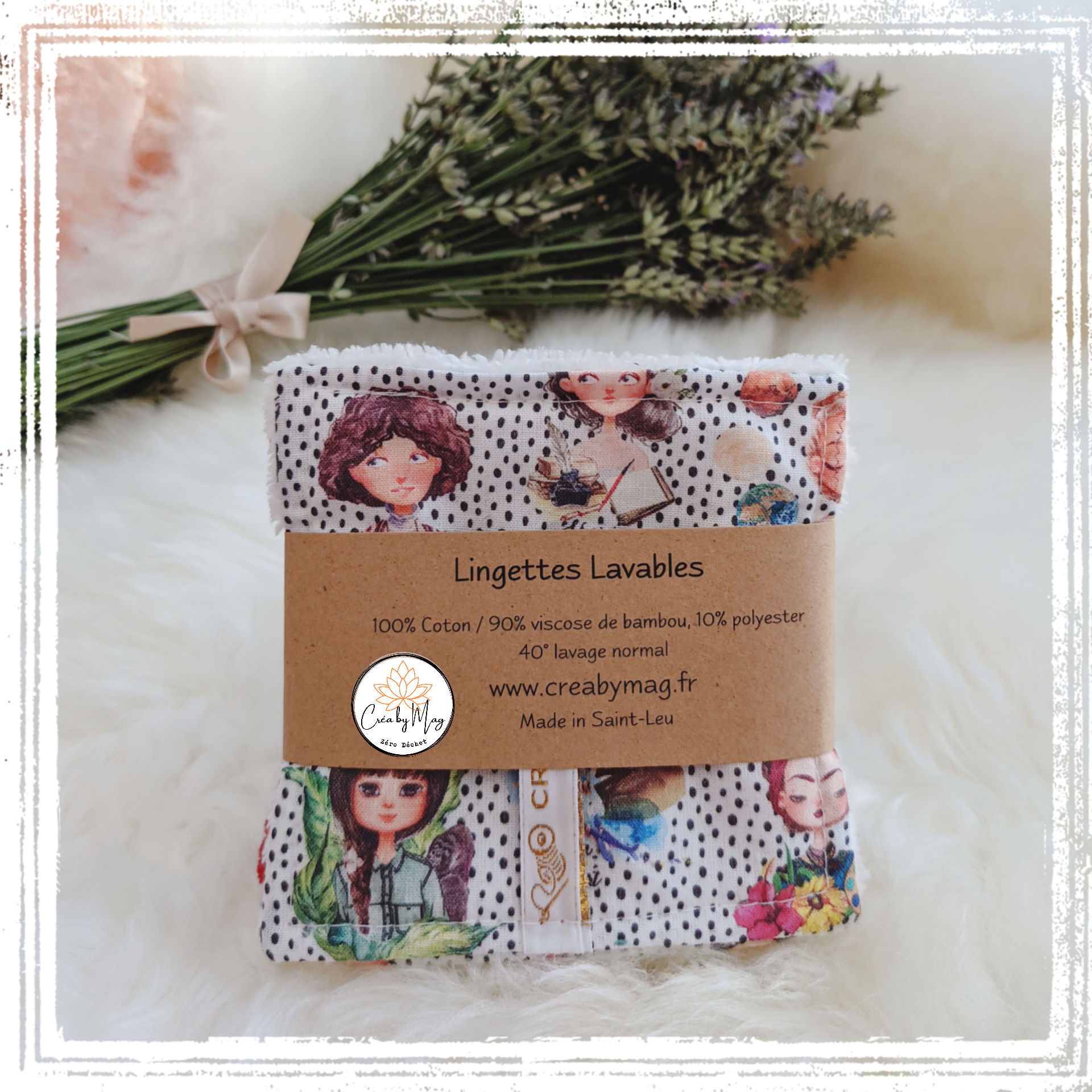 Lingettes lavables Girl Power "Badass"