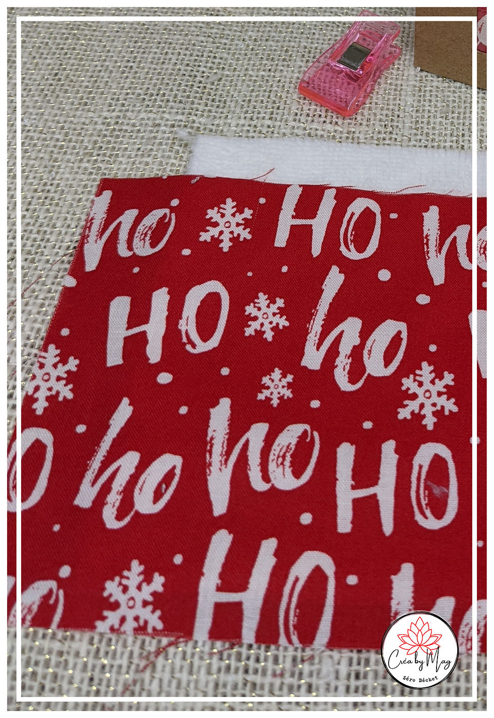Miniature : Kit prêt à coudre - 5 Lingettes lavables " Ho, Ho, Ho "