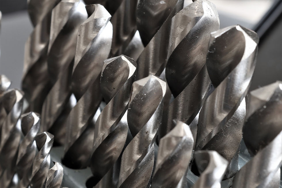 Close up of meta drill bit set