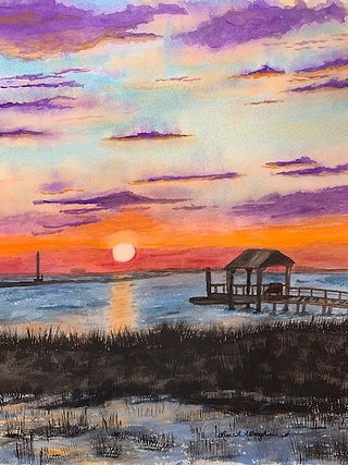"Charleston Sunset Across the Bay"