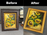 a painting of sunflowers in a brown frame and reframed in gold
