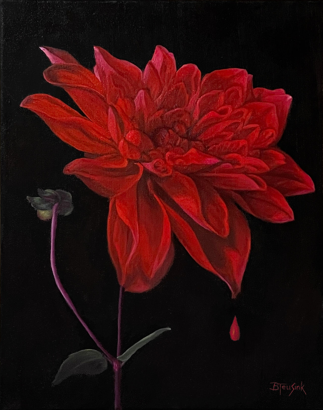 painting Deep Red by Barbara Teusink