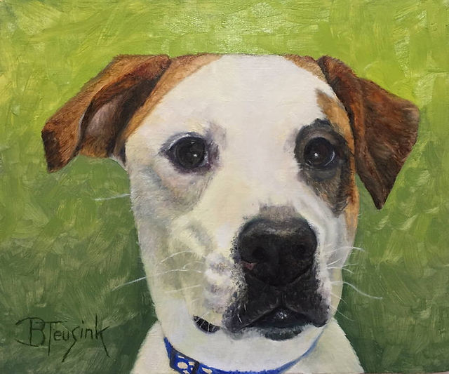 painting of dog Mellow by Barbara Teusink