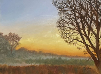 painting of sunrise, Morning Glow by Barbara Teusink