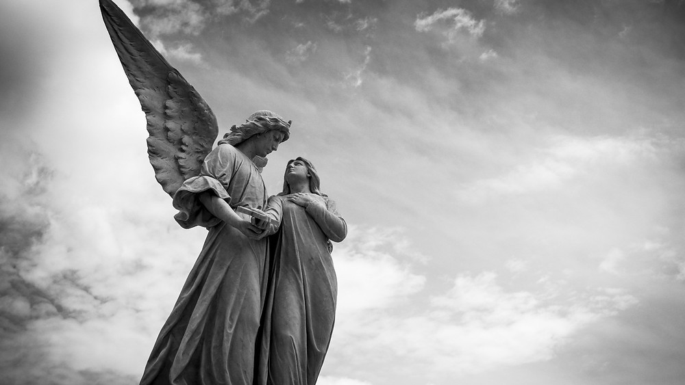 Photograph of angel statue
