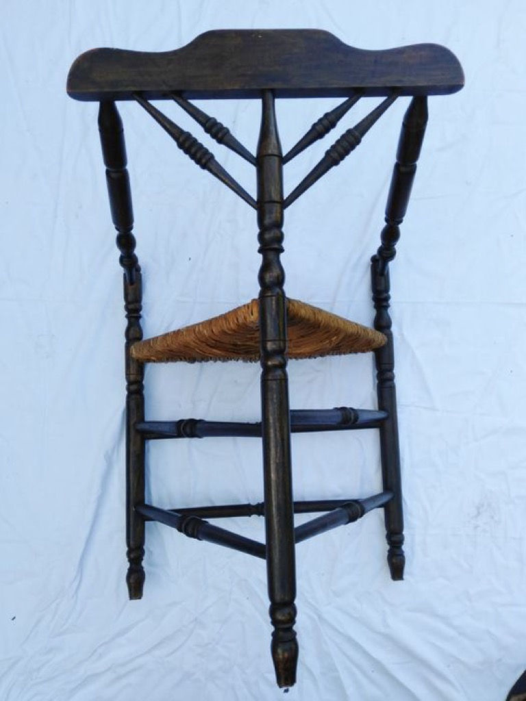Thumbnail: A stunning original Old Dutch corner chair with rush seat