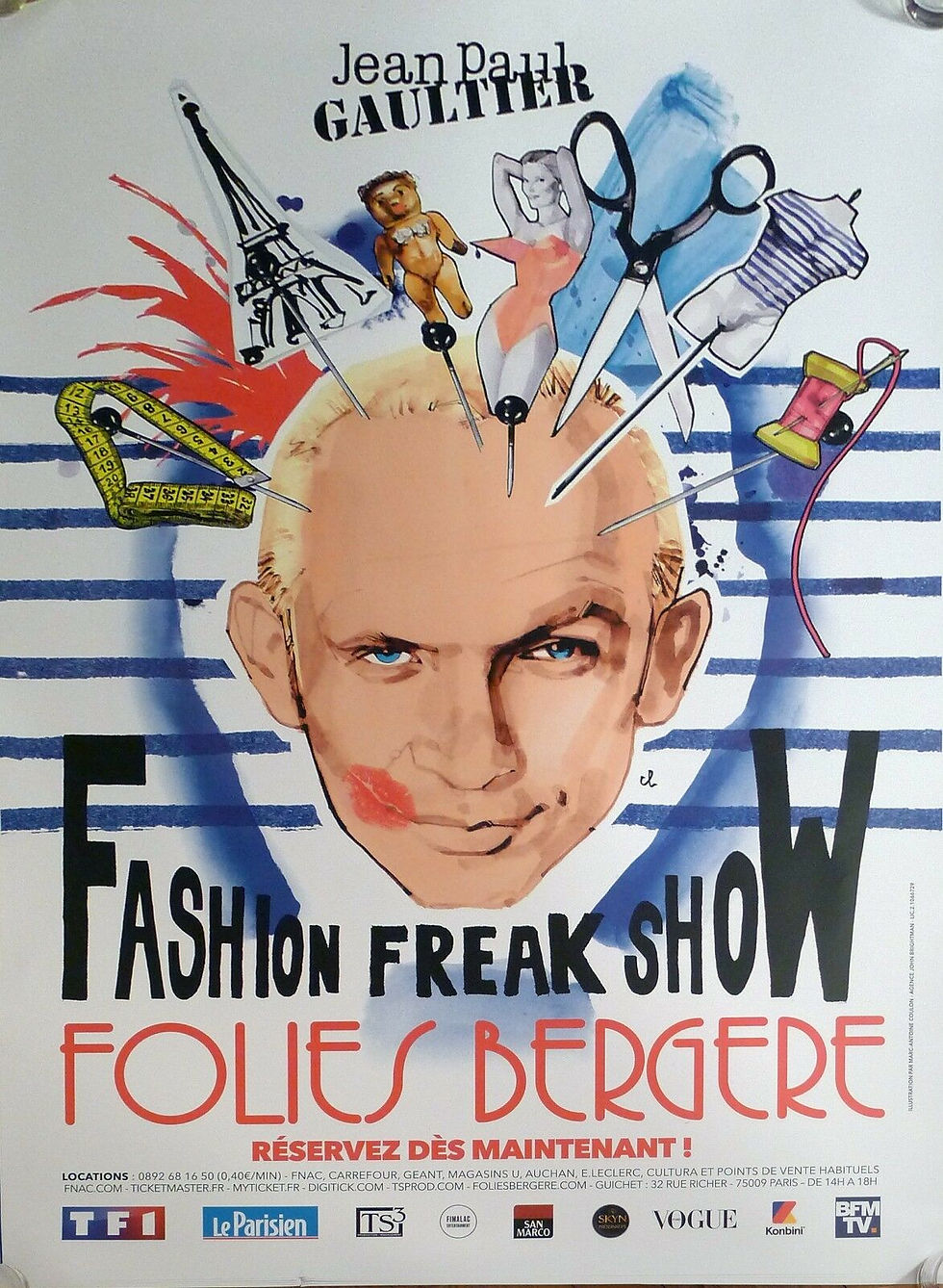 Thumbnail: Jean Paul Gaultier Original Bus Stop Poster Théâtre Des Folies Paris White 2