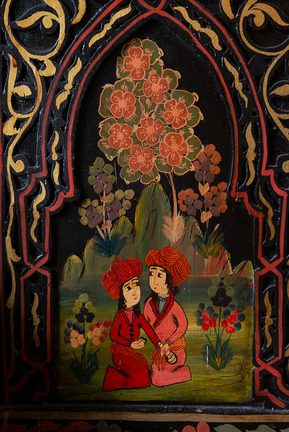 Thumbnail: Pair Of Ebonised & Decorative Punjabi Wedding Chairs