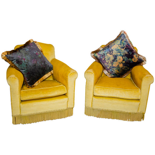 Set of two French Napoleon Yellow Chairs 1