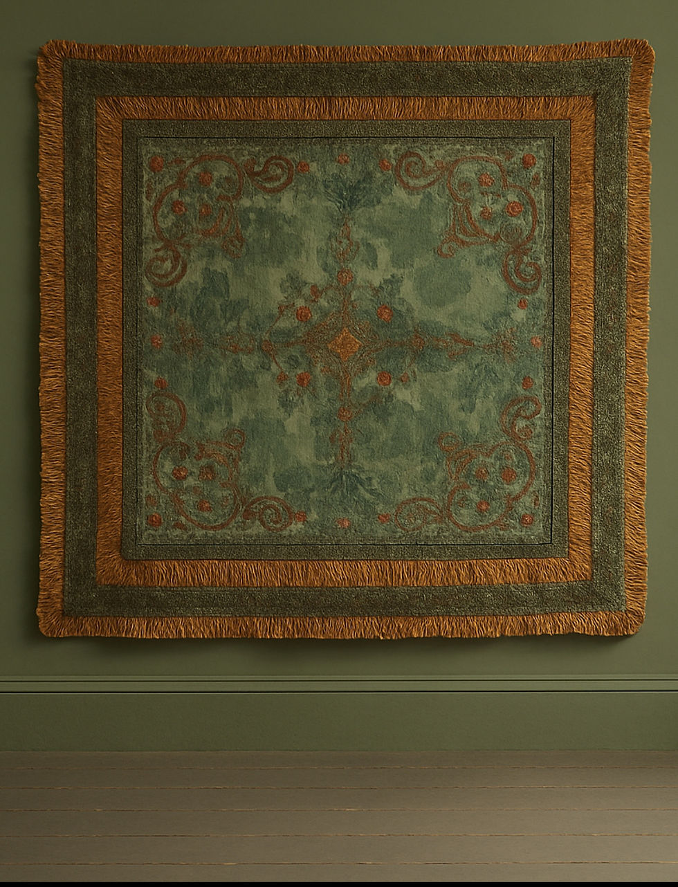 Exquisite 19th-century wall hanging is a tapestry