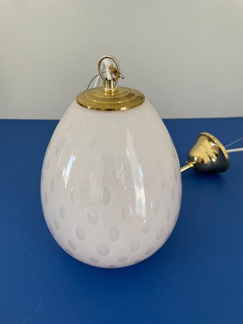 Thumbnail: Mid-Century Pink Bullicante Glass Pendant