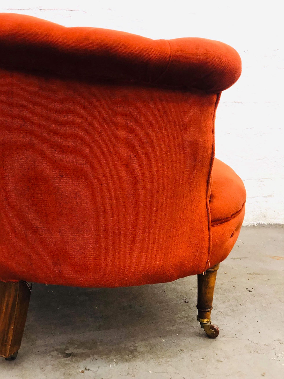 Thumbnail: Burnt Orange Velvet Single Seater Tub Chair 3