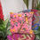 Thumbnail: Coral Bird Of Paradise Cotton Velvet Cushion 3