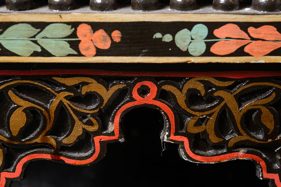 Thumbnail: Pair Of Ebonised & Decorative Punjabi Wedding Chairs