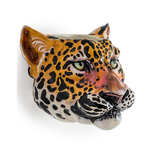 Leopard Ceramic Animal Head Wall Sconce / Vase Riddingandwynn