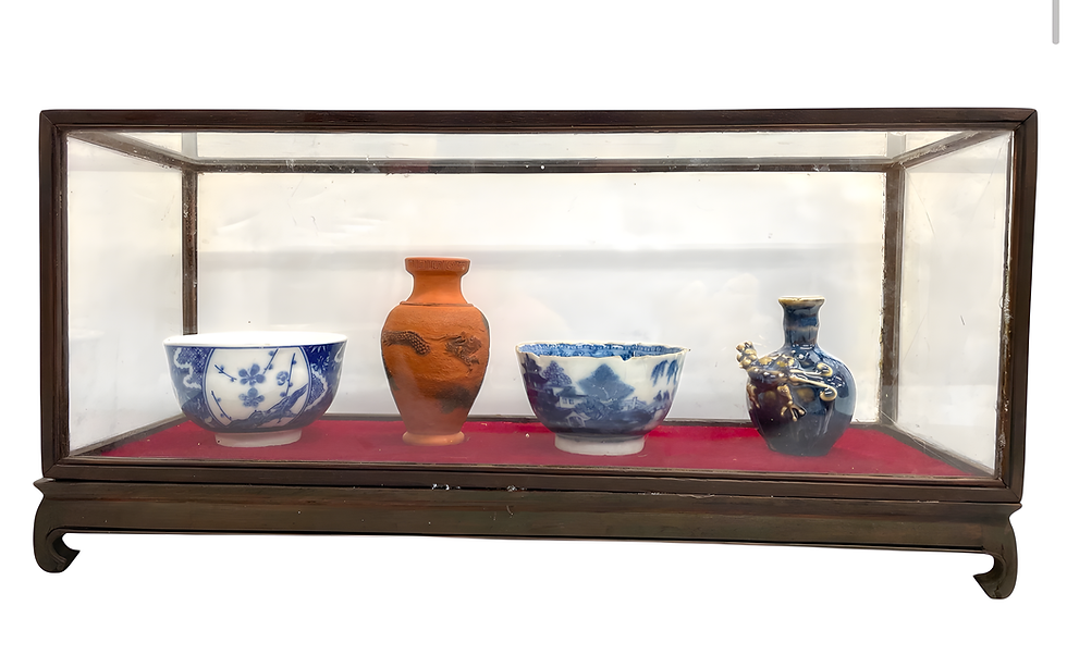 Thumbnail: Mixed Assortment Of Chinese Miniatures Held In Period Glazed Display Cabinets
