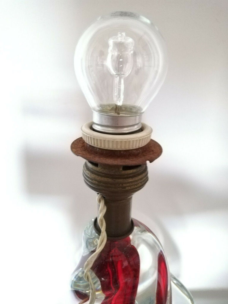 Thumbnail: Mid Century Crystal Val Saint Lambert Lamp.
