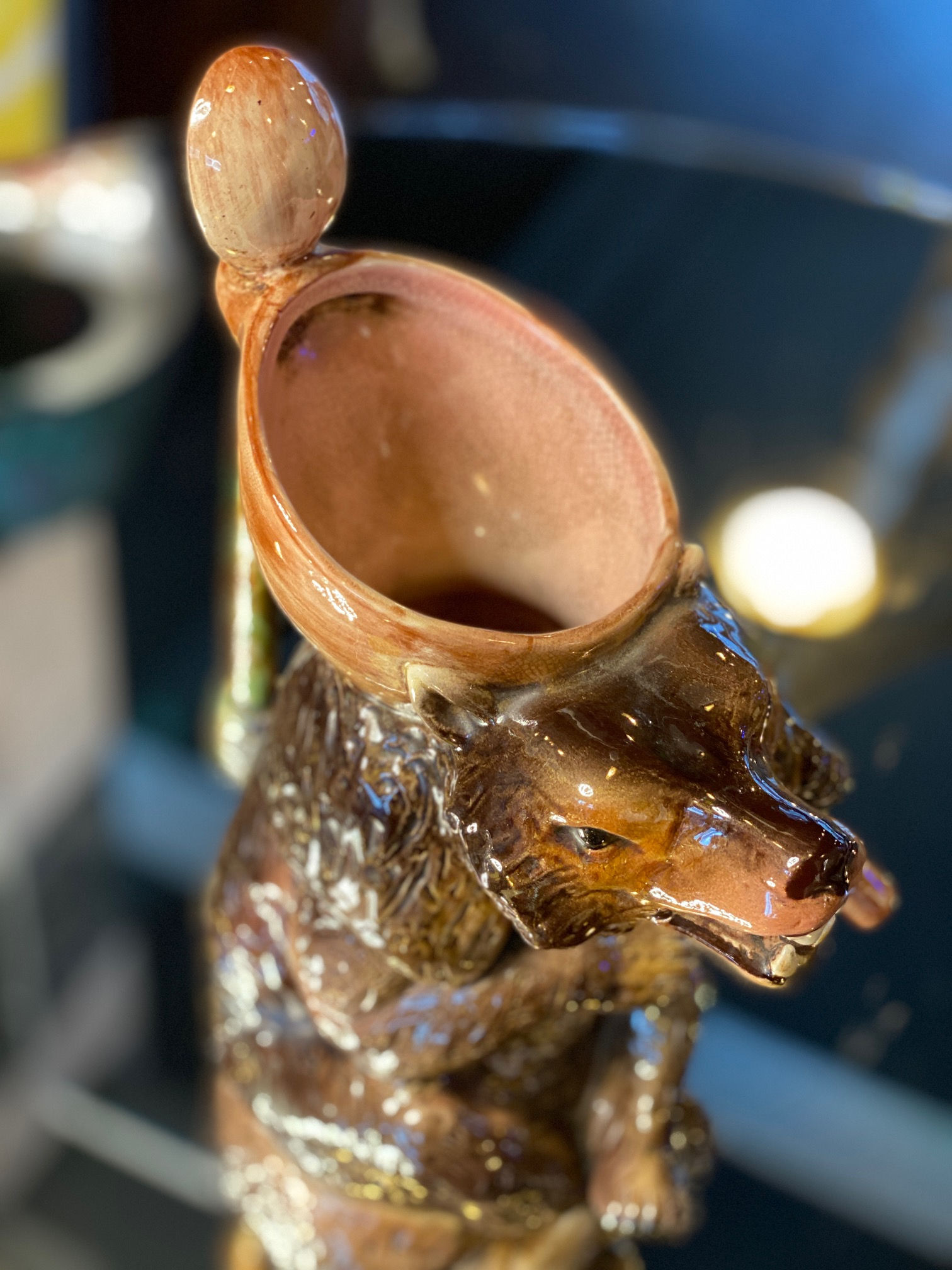 19th Century Holdcroft Majolica Honey Bear Jug