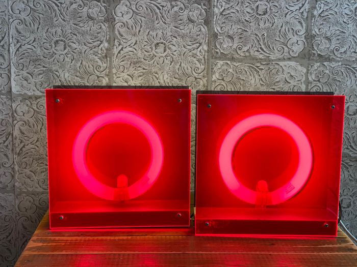 Thumbnail: 2 super cool Italian designer table lamps from the 1970’s.