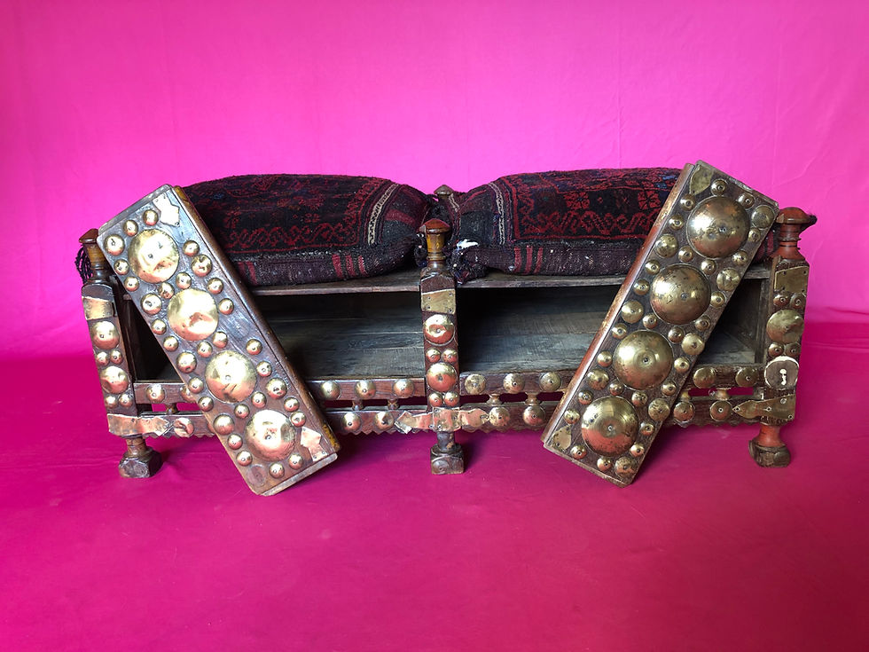 Thumbnail: A Moroccan twin-seated stool, Circa 1890