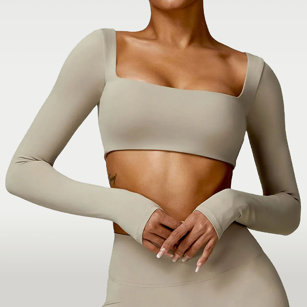Cusuti Long Sleeve Yoga Top | Brushed Fitness Wear | Running & Outdoor Activewear