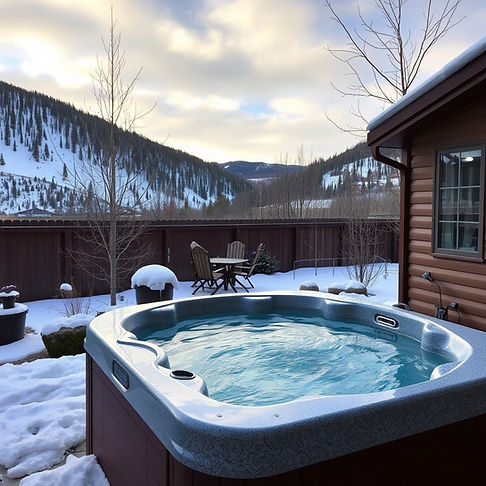A hot tub in a backyard in a winter climate in the Colorado mountains..jpg